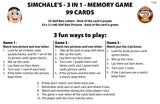 Alef Bais memory card game - LOSHON-KODESH / ENGLISH captions & beautiful pictures (99 Cards, 2.25" x 2.25")