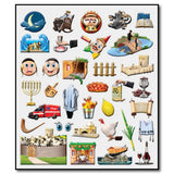 Kisrei - Binyan Alef Bais - Over 450 3D Restickable Puffy Stickers - Includes Pictures, Nekudos, Letters and Cut Letters with Laminated Board